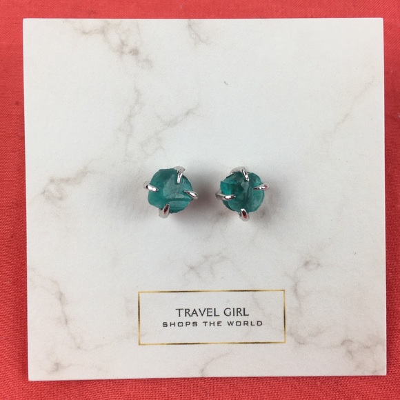 SALE!!! 💙 1 pair left! Neon Apatite Earrings - Picture 3 of 6